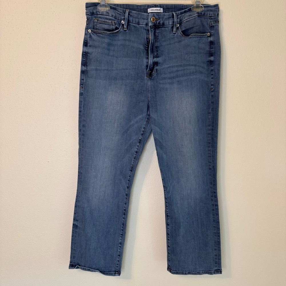 Good American Good Straight Blue Jeans Women’s high rise size 18 - Picture 4 of 10